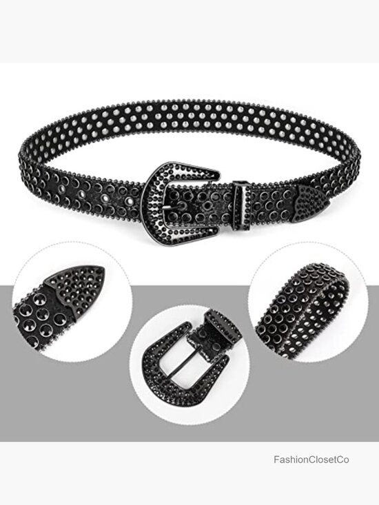 Rhinestone Cowgirl Western Studded Belt for Jeans, Wide Buckle Belt